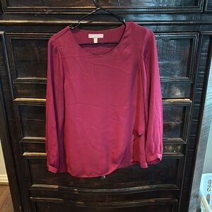 Banana Republic Red Long Sleeve Relaxed Blouse